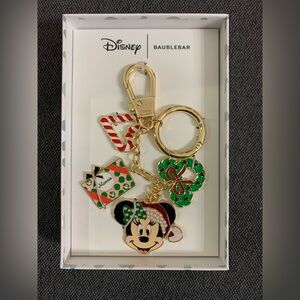 Disney x BaubleBar Christmas Minnie Mouse Keychain Charm-HTF!! BRAND NEW!